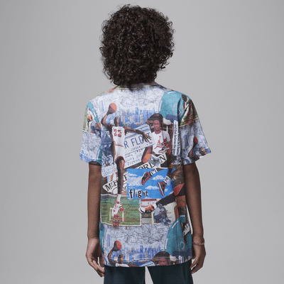 Playera con estampado de collage para niño talla grande Jordan MJ Brooklyn