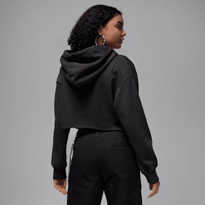 Sudadera con gorro con forro de satén corta para mujer Jordan Flight Fleece