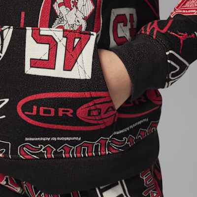 Jordan Brooklyn kétrészes, mintás polár kapucnispulóver-szett kisgyerekeknek