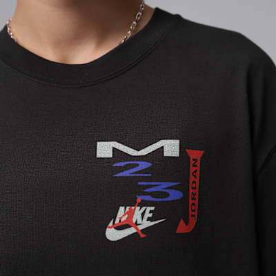 조던 플라이트 여성 오버사이즈 긴팔 티셔츠