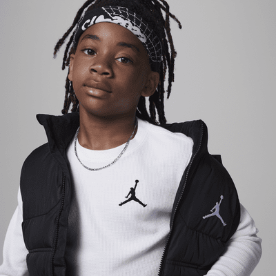 Jordan MJ Essentials Waffle Knit Long Sleeve Tee Big Kids T-Shirt
