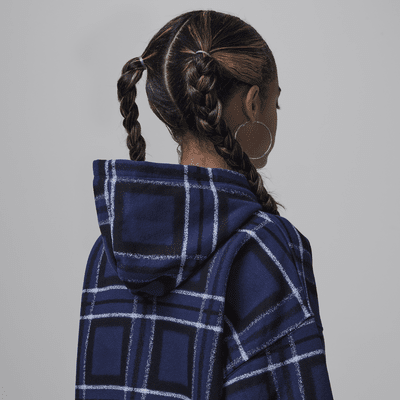 Sudadera con gorro sin cierre con estampado a cuadros para niños talla grande Jordan Brooklyn Essentials
