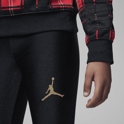Ensemble avec legging brillant à motif écossais Jordan Flight pour jeune enfant