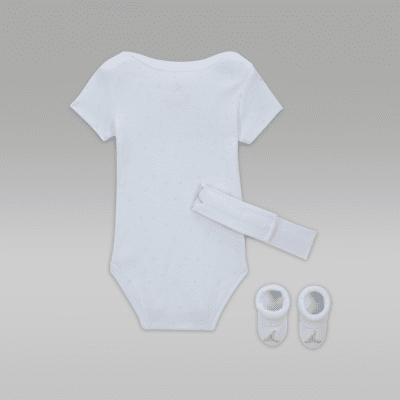 Caja de conjunto de 3 piezas color azul pastel para bebé (0-9 meses) Jordan