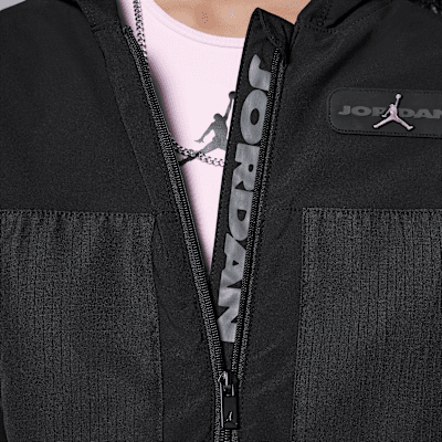 Sudadera con gorro de tejido Woven de cierre completo artesanal y funcional para niños talla grande Jordan