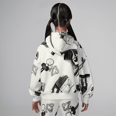 Sudadera con gorro sin cierre estampada para niños talla grande Jordan Brooklyn Fleece