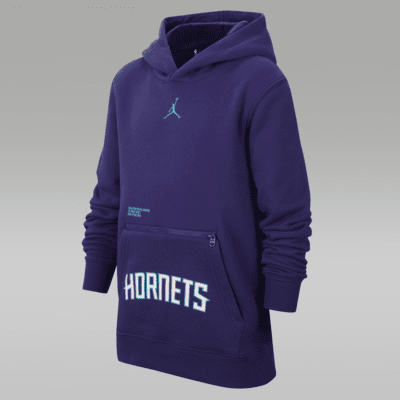Charlotte Hornets Courtside Statement Edition Big Kids Jordan NBA Fleece Pullover Hoodie
