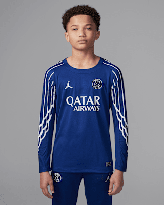 Детские джерси Paris Saint-Germain 2024/25 Stadium Fourth Big Kids' Jordan Dri-FIT Soccer Replica Long-Sleeve Jersey