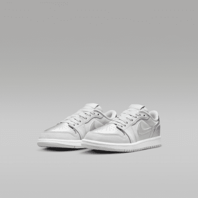 Jordan 1 Retro Low 'Silver' Younger Kids' Shoes