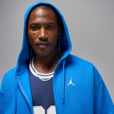 Huvtröja Jordan Brooklyn Fleece i oversize-modell med hel dragkedja för män