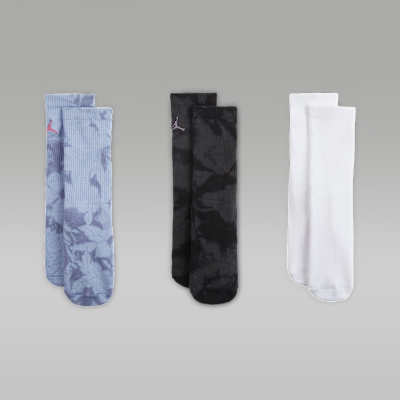 Jordan Big Kids' Blue Jeans and Bling Crew Socks (3 Pairs)