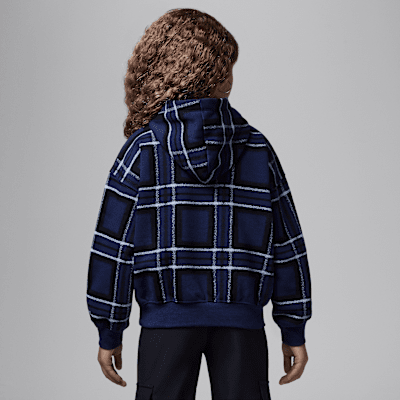 Sudadera con gorro sin cierre con estampado a cuadros para niños talla pequeña Jordan Brooklyn Essentials