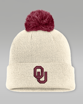 Женские Oklahoma Campus Prep Script Jordan Brand College Cuffed Pom Beanie