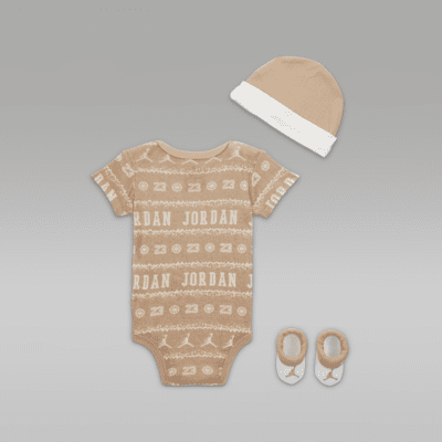Jordan MJ Holiday 3-Piece Boxed Set Baby Bodysuit Set