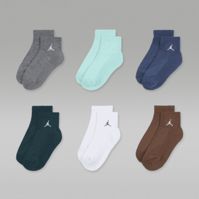 Jordan Everyday Essentials Ankle Socks (6 Pairs) Big Kids' Ankle Socks