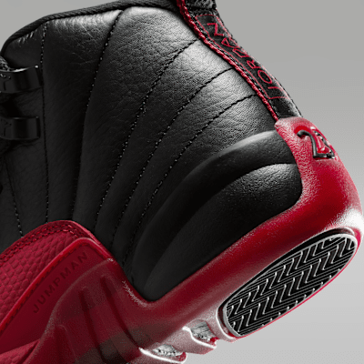 Air Jordan 12 Retro "Black and Varsity Red" Big Kids' Shoes