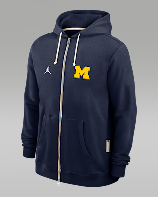 Мужское худи Michigan Sideline Jordan Brand Dri-FIT College Full-Zip Hoodie