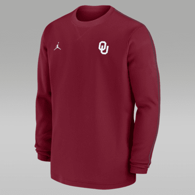 Oklahoma Sooners Sideline Coach Men's Jordan College Long-Sleeve Top