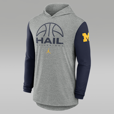 Michigan Basketball Men's Jordan Brand Dri-FIT College Long-Sleeve Hooded T-Shirt