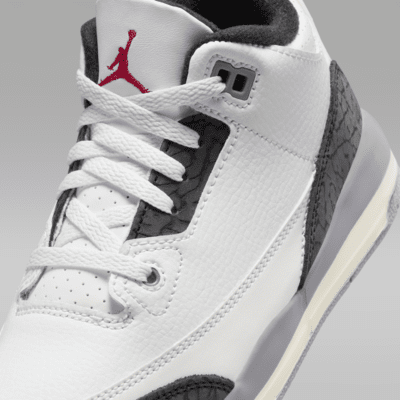 Tenis para niños de preescolar Jordan 3 Retro "Cement Gray"