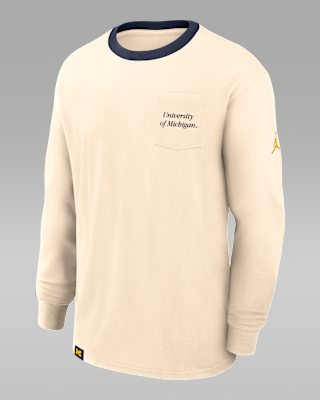 Мужская футболка Michigan Athletic Prep Max90 Pocket Logo Jordan Brand College Long-Sleeve
