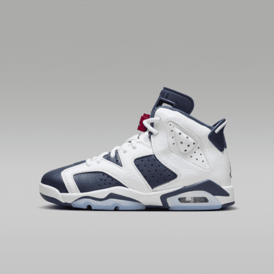 Air Jordan 6 Retro "White and Midnight Navy" Big Kids' Shoes