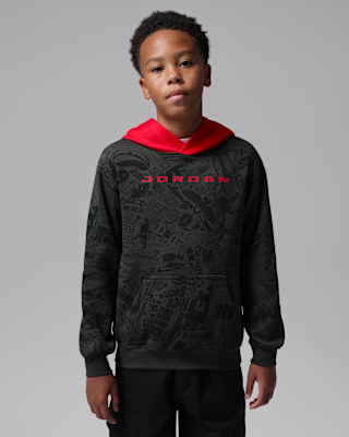 Детское худи Jordan Big Kids' Brooklyn Printed Pullover Hoodie