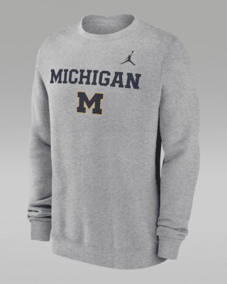 Мужские  Michigan Wolverines Primetime Primary Stack Jordan College Pullover Crew