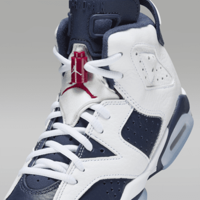 Air Jordan 6 Retro "White and Midnight Navy" Big Kids' Shoes