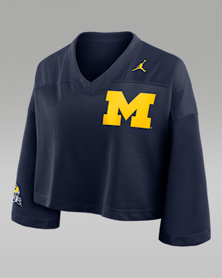 Женские джерси Michigan Jersey Jordan Brand Dri-FIT College Cropped Top