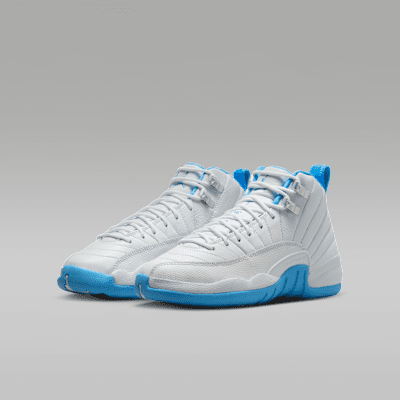 Air Jordan 12 Retro "White and University Blue" Big Kids' Shoes