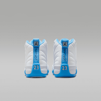 Air Jordan 12 Retro "White and University Blue" Big Kids' Shoes