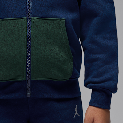 Completo in due pezzi con felpa con cappuccio e zip a tutta lunghezza Jordan Brooklyn Fleece – Bambino/a