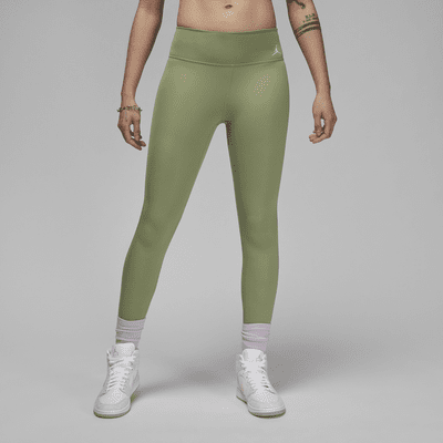 Sporty-style leggings - Khaki green - Ladies