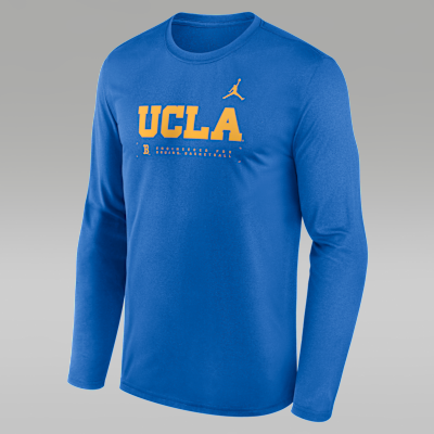 UCLA Courtside Basketball Shootaround Legend Men's Jordan Brand Dri-FIT College Long-Sleeve T-Shirt