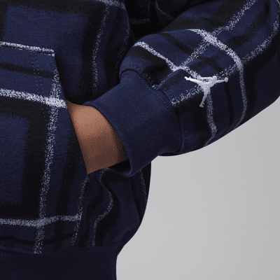 Sudadera con gorro sin cierre con estampado a cuadros para niños talla pequeña Jordan Brooklyn Essentials