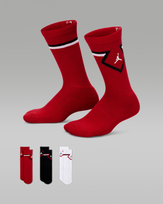 Детские носки Jordan Big Kids' Diamond Crew Socks (3 Pairs)