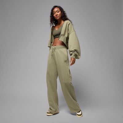 Jordan Flight Fleece damesbroek van sweatstof met open zoom