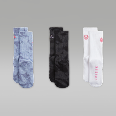 Jordan Big Kids' Blue Jeans and Bling Crew Socks (3 Pairs)