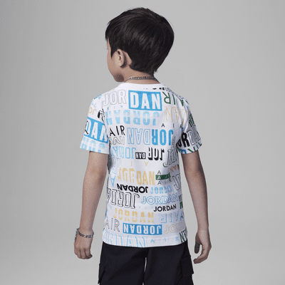 Playera para niños talla pequeña Jordan Fan Love Allover Print Tee