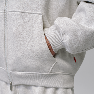 Jordan Brooklyn Tam Boy Fermuarlı Bol Kesimli Fleece Erkek Sweatshirt'ü görsel 4