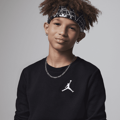 Jordan MJ Essentials Waffle Knit Long Sleeve Tee Big Kids T-Shirt