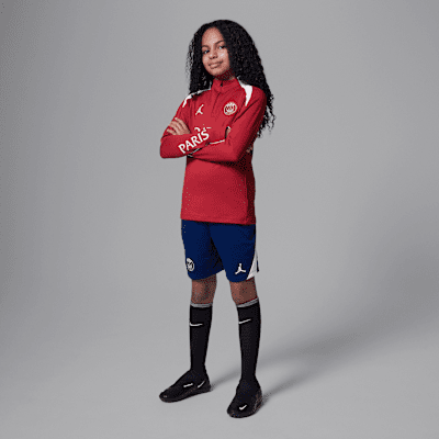 Shorts de fútbol de tejido Knit Jordan Dri-FIT del Paris Saint-Germain complementarios Strike para niños talla grande