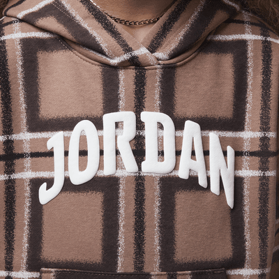 Sudadera con gorro sin cierre con estampado a cuadros para niños talla pequeña Jordan Brooklyn Essentials