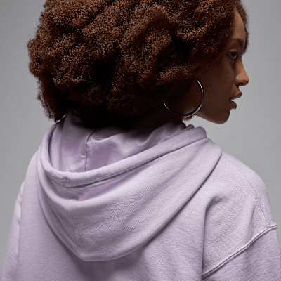Sudadera sin cierre con gorro forrado de satén para mujer Jordan Flight Fleece