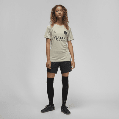 Paris Saint-Germain Strike Third Jordan Dri-FIT Kurzarm-Fußballoberteil aus Strickmaterial für Damen