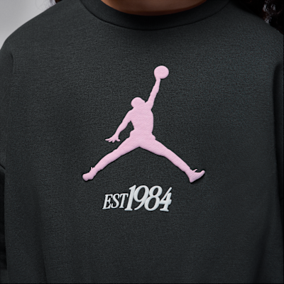 Sudadera de cuello redondo de tejido Fleece plisada para niños talla pequeña Jordan Jumpman Club