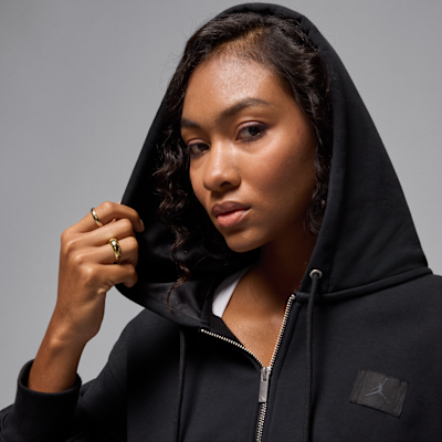 Jordan Flight Fleece Hoodie im Cropped-Style mit Satinfutter (Damen)