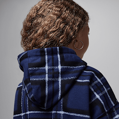 Sudadera con gorro sin cierre con estampado a cuadros para niños talla pequeña Jordan Brooklyn Essentials