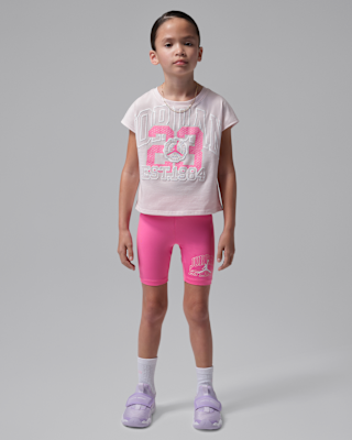 Детская футболка Jordan Little Kids' Boxy and Bike Shorts Set